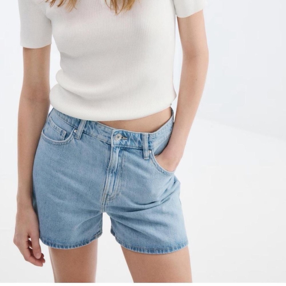 Mango Zoey denim high-waisted shorts. Size 12